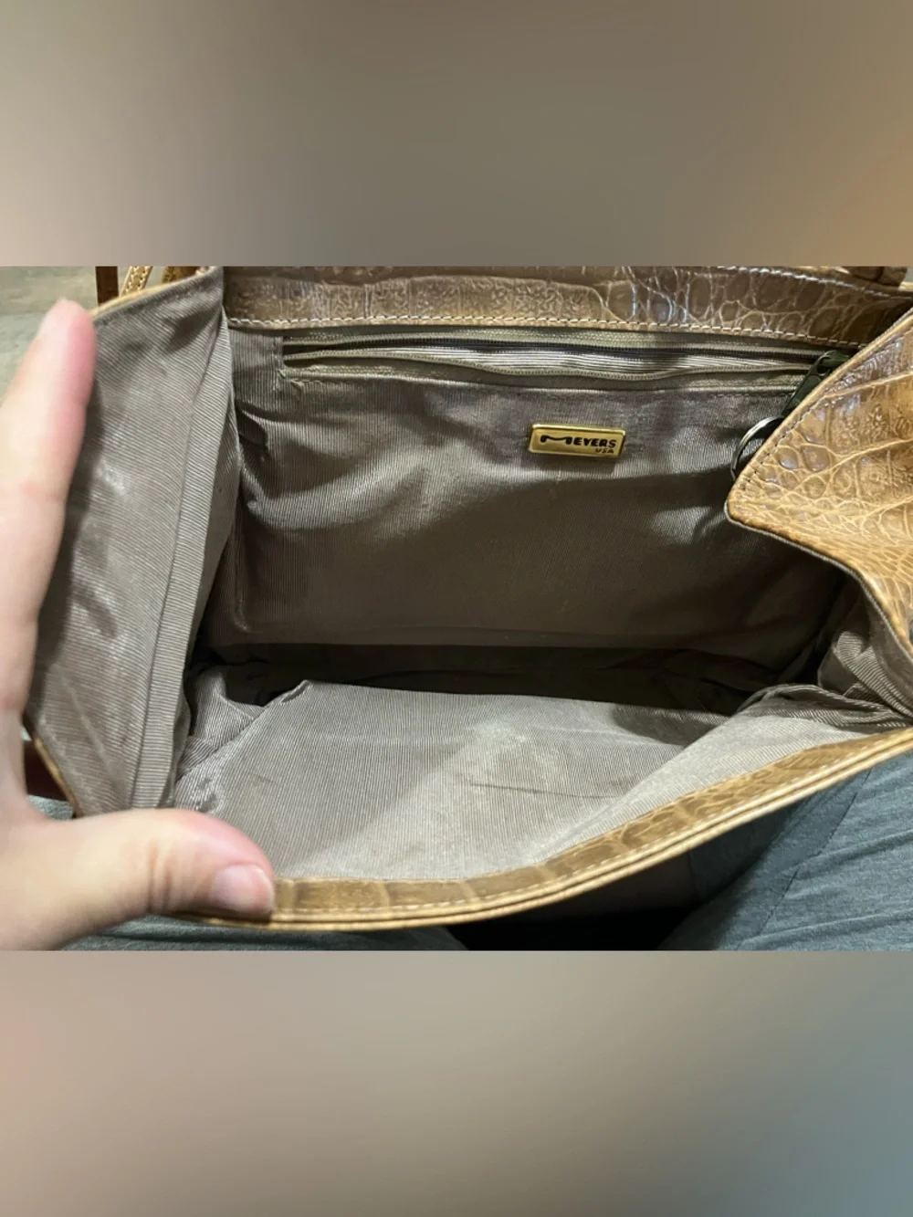 Vintage Meyer Genuine Crocodile Handbag Mid-Century Clutch Shoulder Bag
